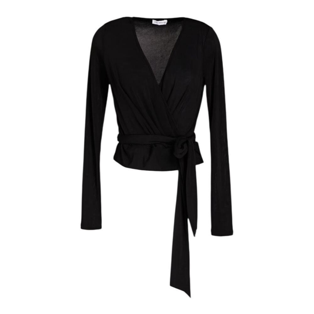 NWT Good American Wrap Effect Stretch Top Black - Size 5 (US 12)